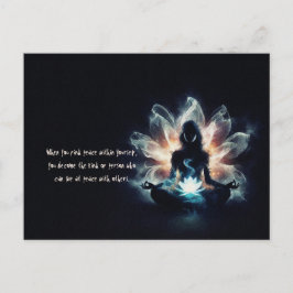 Yoga Instructor Meditatie Pose Gloeiende Mist Lotu Briefkaart