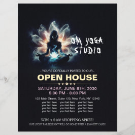 Yoga Instructor Meditatie Pose Gloeiende Mist Lotu Flyer