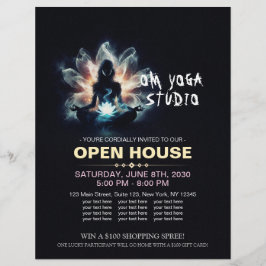Yoga Instructor Meditatie Pose Gloeiende Mist Lotu Flyer