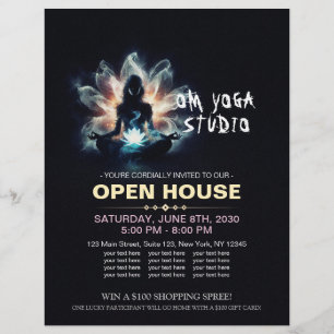 Yoga Instructor Meditatie Pose Gloeiende Mist Lotu Flyer