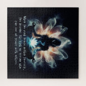 Yoga Instructor Meditatie Pose Gloeiende Mist Lotu Legpuzzel (Horizontaal)