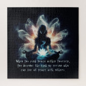 Yoga Instructor Meditatie Pose Gloeiende Mist Lotu Legpuzzel (Verticaal)