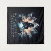 Yoga Instructor Meditatie Pose Gloeiende Mist Lotu Wandkleed (Voorkant (horizontaal))