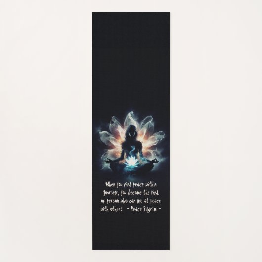 Yoga Instructor Meditatie Pose Gloeiende Mist Lotu Yogamat (Voorkant)