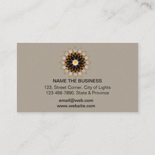 Yoga Instructor Meditation Holistic Lotus Flower Visitekaartje (Achterkant)