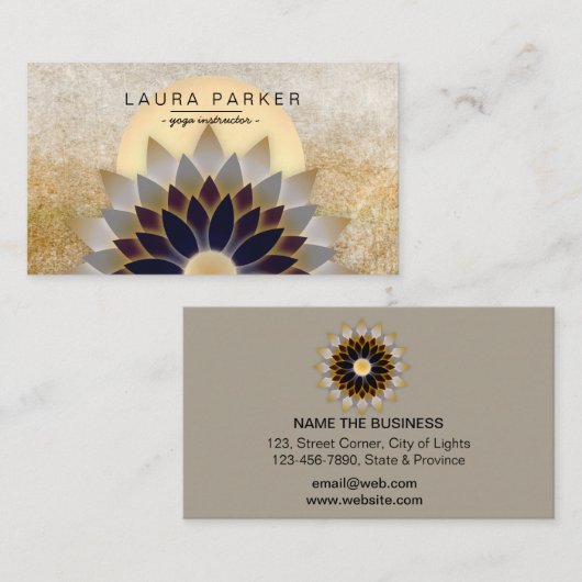 Yoga Instructor Meditation Holistic Lotus Flower Visitekaartje (Voorkant / Achterkant)