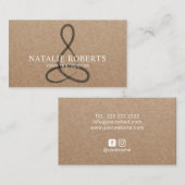 Yoga Instructor Meditation Logo Rustic Kraft Visitekaartje (Voorkant / Achterkant)