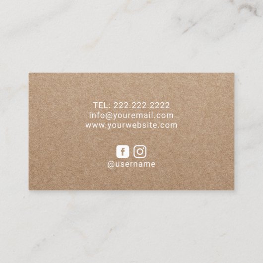 Yoga Instructor Meditation Logo Rustic Kraft Visitekaartje (Achterkant)