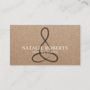 Yoga Instructor Meditation Logo Rustic Kraft Visitekaartje