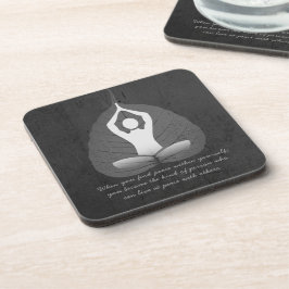 Yoga Instructor Meditation Pose Bodhi Leaf Quotes Bier Onderzetter