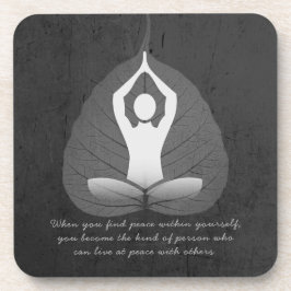 Yoga Instructor Meditation Pose Bodhi Leaf Quotes Bier Onderzetter
