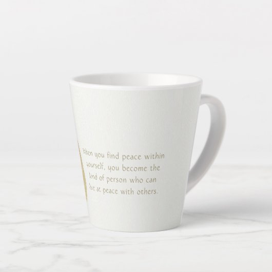 Yoga Instructor Meditation Pose Bodhi Leaf Quotes Latte Mok (Rechterhoek)