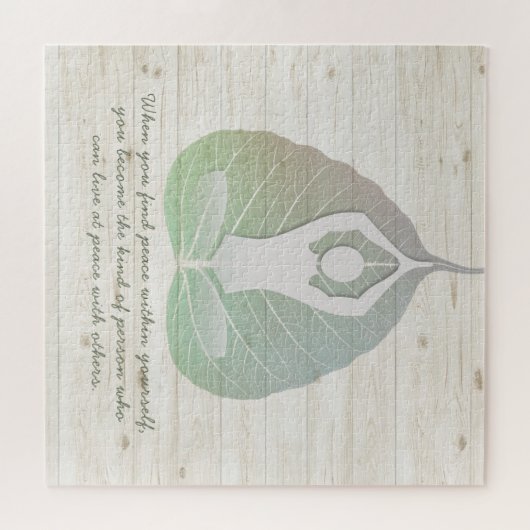 Yoga Instructor Meditation Pose Bodhi Leaf Quotes Legpuzzel (Horizontaal)