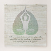 Yoga Instructor Meditation Pose Bodhi Leaf Quotes Legpuzzel (Verticaal)