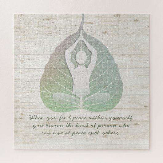 Yoga Instructor Meditation Pose Bodhi Leaf Quotes Legpuzzel (Verticaal)