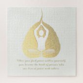 Yoga Instructor Meditation Pose Bodhi Leaf Quotes Legpuzzel (Verticaal)