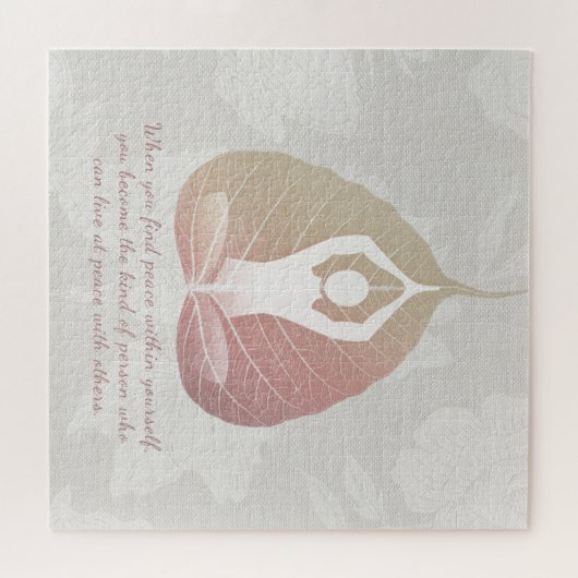 Yoga Instructor Meditation Pose Bodhi Leaf Quotes Legpuzzel (Horizontaal)