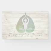 Yoga Instructor Meditation Pose Bodhi Leaf Quotes Spandoek (Horizontaal)