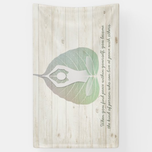 Yoga Instructor Meditation Pose Bodhi Leaf Quotes Spandoek (Verticaal)