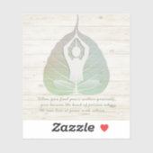 Yoga Instructor Meditation Pose Bodhi Leaf Quotes Sticker (Vel)