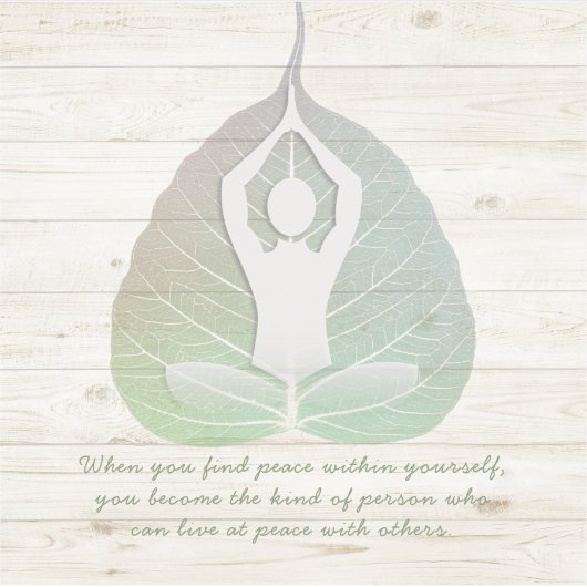 Yoga Instructor Meditation Pose Bodhi Leaf Quotes Sticker (Voorkant)