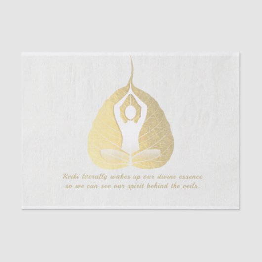 Yoga Instructor Meditation Pose Bodhi Leaf Quotes Tissuepapier (Voorkant)