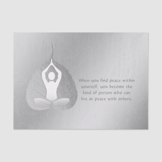 Yoga Instructor Meditation Pose Bodhi Leaf Quotes Tissuepapier (Voorkant)