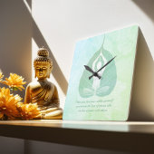 Yoga Instructor Meditation Pose Bodhi Leaf Quotes  Vierkante Klok