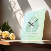 Yoga Instructor Meditation Pose Bodhi Leaf Quotes  Vierkante Klok