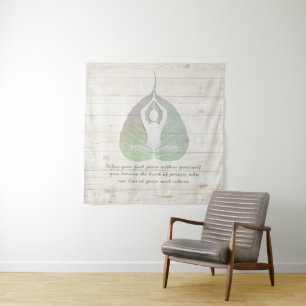 Yoga Instructor Meditation Pose Bodhi Leaf Quotes Wandkleed