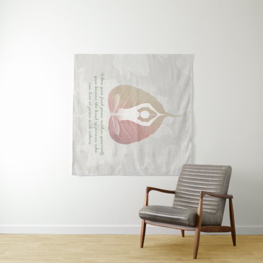 Yoga Instructor Meditation Pose Bodhi Leaf Quotes Wandkleed (In Situ (horizontaal))