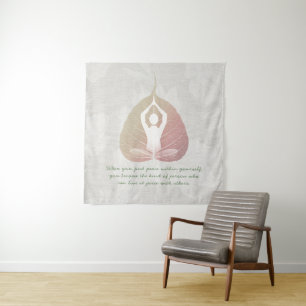 Yoga Instructor Meditation Pose Bodhi Leaf Quotes Wandkleed