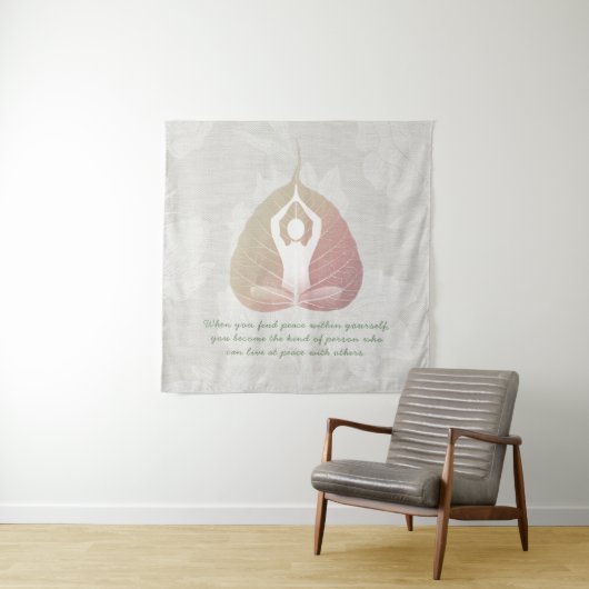 Yoga Instructor Meditation Pose Bodhi Leaf Quotes Wandkleed (In situ)