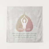 Yoga Instructor Meditation Pose Bodhi Leaf Quotes Wandkleed (Voorkant)
