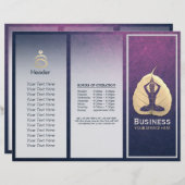 YOGA Instructor Meditation Pose Bodhi Leaf TriFold (Voorkant / Achterkant)