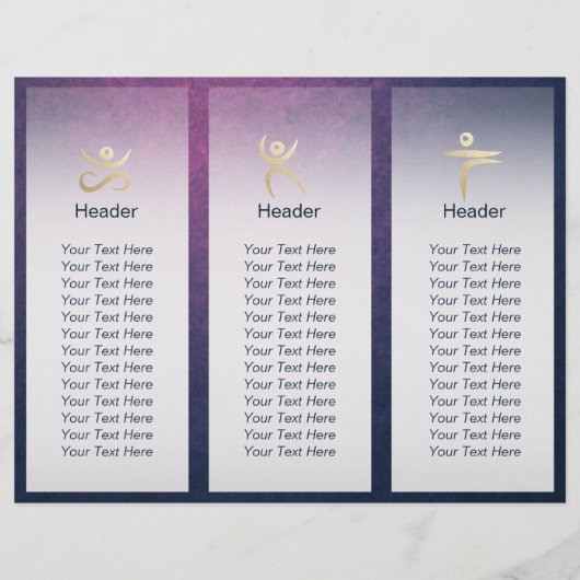 YOGA Instructor Meditation Pose Bodhi Leaf TriFold (Achterkant)