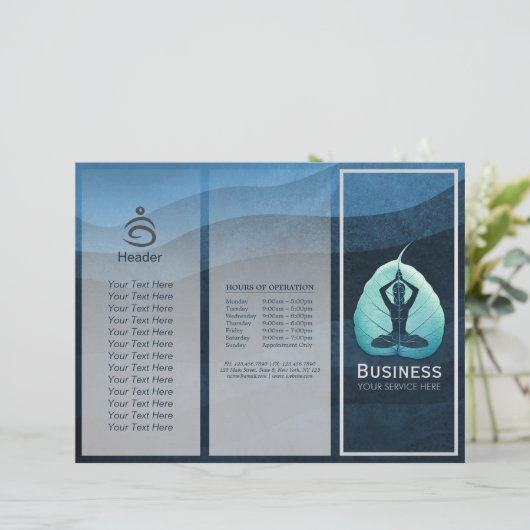 YOGA Instructor Meditation Pose Bodhi Leaf TriFold (Staand voorkant)
