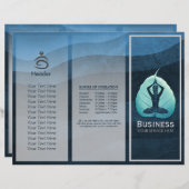 YOGA Instructor Meditation Pose Bodhi Leaf TriFold (Voorkant / Achterkant)