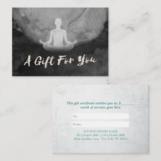 Yoga Instructor Meditation Pose Cadeaubon Kortingskaartje (Voorkant / Achterkant)