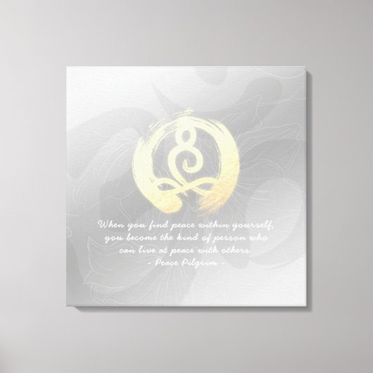 Yoga Instructor Meditation Pose citeert Zen OM Sig Canvas Afdruk (Voorkant)