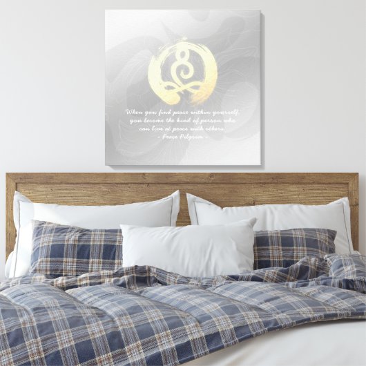 Yoga Instructor Meditation Pose citeert Zen OM Sig Canvas Afdruk (Insitu (Slaapkamer))