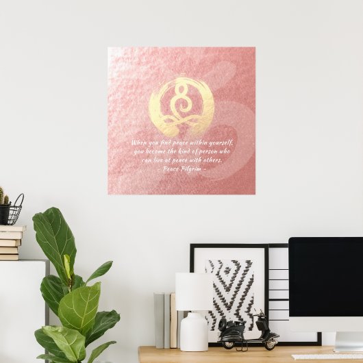 Yoga Instructor Meditation Pose citeert Zen OM Sig Poster (Thuiskantoor)