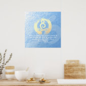 Yoga Instructor Meditation Pose citeert Zen OM Sig Poster (Keuken)