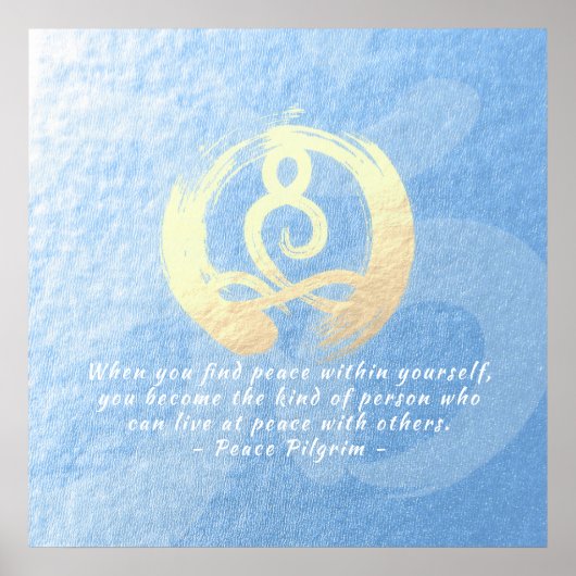 Yoga Instructor Meditation Pose citeert Zen OM Sig Poster (Voorkant)