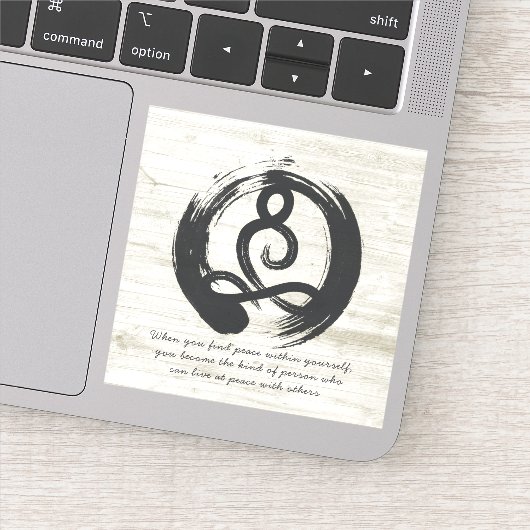 Yoga Instructor Meditation Pose Healer ZEN Citaten Sticker (Detail)