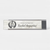 Yoga Instructor Meditation Pose Healer ZEN Symbool Bureau Naambordje (Voorkant)