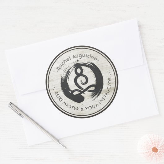 Yoga Instructor Meditation Pose Life Coach Healer Ronde Sticker (Envelop)