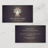 Yoga Instructor Meditation Pose Lotus Mandala Wood Visitekaartje (Voorkant / Achterkant)