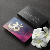 Yoga Instructor Meditation Pose OM Symbol Galaxy Visitekaartje