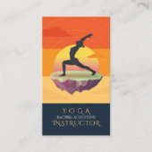 Yoga Instructor Meditation Pose Sun Flying Island Visitekaartje (Voorkant)